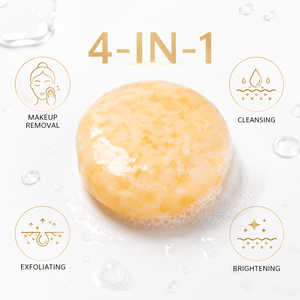 Jabón Facial 4 en 1 con Glutatión y Enzimas, Desmaquillante, Limpieza Profunda, Exfoliante e Iluminador - Product Image 1