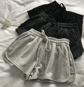 Short de sport gris respirant à taille haute pour femmes, coupe régulière, pour la course, noir, décontracté, pour la maison, nouvelle collection été 2021 - Product Image 3