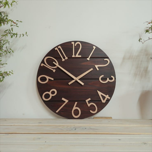 Decorative Round Vintage Antique Farmhouse Round wood Wall <b>Clock</b> Stitched Wood <b>Clock</b> by perfect enterprises - Product Image 1