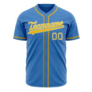 Mens Baseball Jersey Custom Logo Team Uniform Polyester Breathable Quick Dry Sportswear Button Down OEM <b>Bulk</b> Manufacturer - Product Image 4