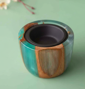 Brûleur à Bakhoor en résine époxy artisanal moderne pour Ramadan et l'Aïd, Mabkhara circulaire personnalisée, porte-encens le plus vendu - Product Image 2