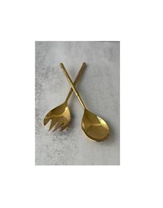 Ensemble de cuillères à salade en acier inoxydable de qualité supérieure pour une présentation de table de luxe avec poignée ergonomique et finition polie miroir - Product Image 1