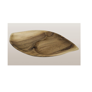 Plateau de service en bois poli fait main en forme de feuille, 3 compartiments, écologique, pour snacks et condiments, ustensile de cuisine moderne - Product Image 3