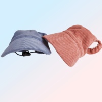 Petkaa Fabricant Fournisseur Casquette de luxe en velours côtelé pour chiens et chats, style baseball, protection solaire, respirante, faible MOQ, accessoires pour animaux de compagnie