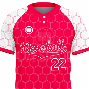 Maillots de baseball professionnels, uniformes d'équipe personnalisés, 100% polyester, impression par sublimation, séchage rapide, respectueux de l'environnement, col en V, manches courtes - Product Image 4