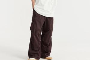Pantalones Cargo de Pierna Ancha para Hombre, 100% Algodón Canvas, Cintura Elástica, Múltiples Bolsillos, Estilo Casual, Primavera, Peso Medio, Transpirables - Product Image 3