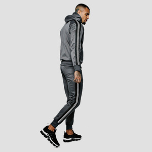 Conjunto Deportivo para Hombre, Color Gris, con Capucha, Cierre Completo, Sudadera y Pantalones de Poliéster, Corte Regular, para Otoño - Product Image 2