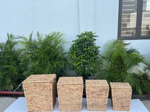 Ensemble de 4 paniers rectangulaires écologiques en jacinthe d'eau - Product Image 6