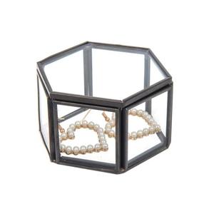 Caja de Joyería de Metal y Vidrio en Forma de Cubo, Caja Decorativa para Exhibición de Joyería de Moda para Mujer, Cajas y Contenedores Pequeños Personalizables para Regalos - Product Image 6