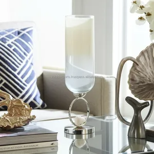 Premium Transparent <b>Square</b> Decorative Metal Flower <b>Vase</b> Luxury Apartment Interior Bulk Export Wholesale Zahid Exports India - Product Image 2