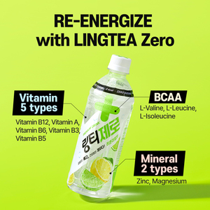 Lingtea Zero Sabor Limón Lima 500mL Bebida Hidratante Sin Azúcar Cero Calorías Bebida Electrolítica Recuperación Diaria Hecho en Corea - Product Image 2