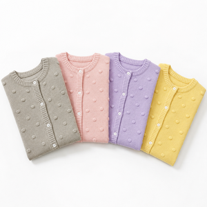 Suéter Cárdigan de Mujer con Botones Delanteros, Manga Larga, Cuello Redondo, Textura de Puntos |   Fabricante OEM ODM Bangladesh - Product Image 6