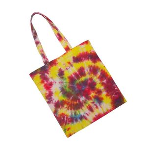 Factory Made Low Price Custom Logo Letter Pattern Tie Dye Canvas Cotton Reusable Daily Use for Grocery Tote Shopping <b>Bags</b> - Product Image 3