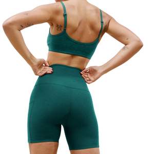 Conjunto Deportivo de Yoga para Mujer, Sujetador Deportivo y Pantalones Cortos de Ciclismo, Ropa Deportiva para Gimnasio, Fitness, Yoga, Conjunto de Dos Piezas, Ropa Deportiva Atlética para Mujer - Product Image 4