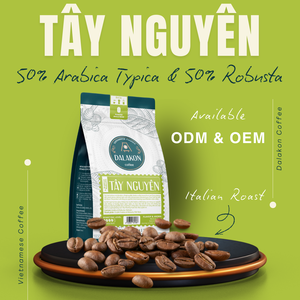 Café moulu caféiné torréfaction italienne de qualité supérieure 250g Dalakon Tay Nguyen Goût doux Espresso 50% Arabica Liberica - Product Image 3