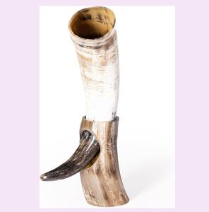 Support de corne de bière Viking authentique fait à la main Décoration de nourriture nordique médiévale Art indien exotique Gravé à la main Design Artisanat naturel - Product Image 4