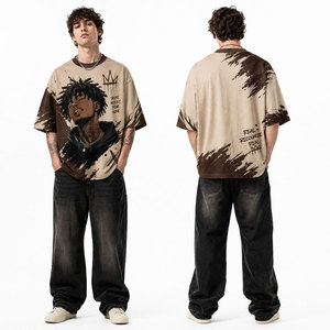 Camiseta Personalizada de Moda Urbana Informal Vintage con Estampado Completo en Serigrafía, Tela de Algodón - Product Image 6