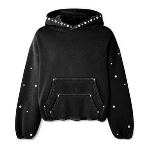 Vente en gros de sweats à capuche oversize pour femmes, effet délavé, avec broderie personnalisée pour les marques de streetwear américaines, approvisionnement en gros - Product Image 4