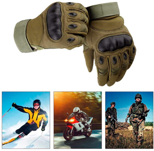 Wholesale Four Seasons Full <b>Finger</b> Hard Knuckle Motorcycle Leather Gloves Protection Gear Custom Unisex Gloves - Product Image 6
