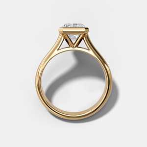 Wholesale 14k <b>Gold</b> Radiant Cut Lab Grown Diamond Engagement <b>Ring</b> 4.00ct Bezel <b>Set</b> Cathedral Solitaire Wedding Bands Manufacture - Product Image 4