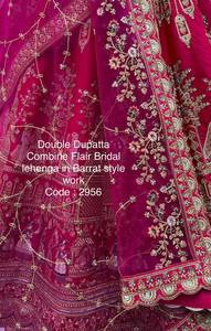 Rivaayat House Designer Dupatta Doble Combinado con Lehenga Nupcial Estilo Barrat con Diseño, Protección Solar y Reversible para Boda - Product Image 5