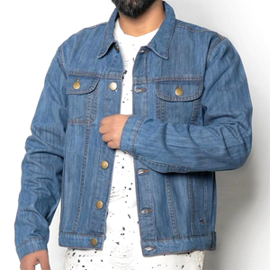 Men's High Quality <b>Denim</b> <b>Jackets</b> <b>with</b> Full Sleeves Blue Color High Street Design for Winter - Product Image 1