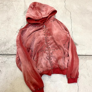 2026 Sweat à capuche pour homme personnalisé 100% Coton de qualité supérieure, brodé de strass, coupe ample, zippé, effet délavé soleil, grammage lourd, épaules tombantes - Product Image 5