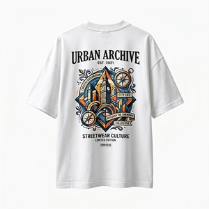 T-shirt décontracté en coton tricoté blanc surdimensionné à col rond et manches courtes pour homme, anti-boulochage, finition lavée, design vierge, 4XL, 320g - Product Image 2