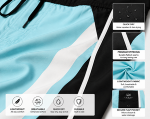 Custom Black Blue <b>Men</b> Surf Board Shorts Quick Dry Swim <b>Trunks</b> Sublimation Printed Beach Water Sports Shorts Factory OEM ODM - Product Image 5