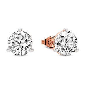 Nouvelles boucles d'oreilles clous en or massif 18 carats avec diamants de laboratoire ronds taille Martini à trois griffes, qualité VS1, VVS1, classiques et tendance, pour femmes - Product Image 5