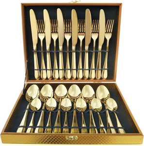 Brass Dessert Spoon/Butter <b>Knife</b>/Fork/Mini Handle Spoon Set Eco-Friendly Mirror Polish 10ml Capacity Gold Box for Giveaways - Product Image 1