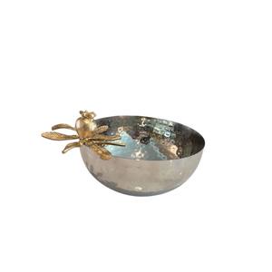 Elegante Tazón para Servir de Acero Inoxidable Dorado con Diseño de Orquídea, Hecho a Mano, para Decoración del Hogar y Regalos de Boda - Product Image 2