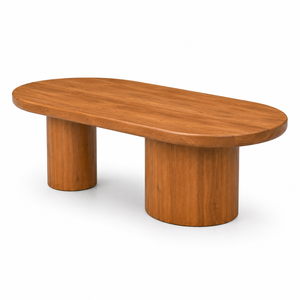 Table à manger ovale moderne en teck massif, imperméable, écologique, durable, design minimaliste, stable, mobilier de maison de luxe - Product Image 2