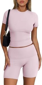 Conjunto Deportivo de 2 Piezas para Mujer, Shorts de Cintura Alta y Traje Deportivo con Estampado a Juego para Gimnasio, Yoga y Entrenamientos de Running - Product Image 3