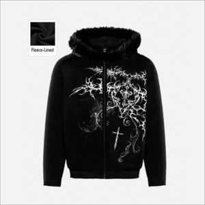 Sweat à capuche épais en molleton et mélange de coton pour homme, coupe décontractée avec épaules tombantes, style streetwear, personnalisable avec broderie, fermeture éclair, collection automne - Product Image 1