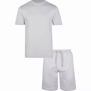 Conjuntos Deportivos Personalizados para Hombre de Otoño con Camisetas de Manga Corta y Pantalones Cortos Casuales de Secado Rápido en Tela de Poliéster/Algodón con Diseños Estampados - Product Image 1