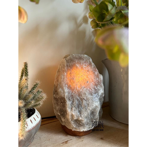 Decorative Gray Himalayan Salt Lamp Pyramid Style Natural Crystal Rock Lamp with Touch <b>Dimmer</b> Switch for Bedroom Office - Product Image 5
