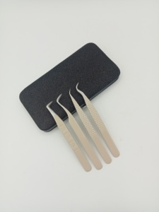 Pince à cils professionnelle en acier inoxydable à pointe lisse pour extensions de cils – Outil d'extension de cils - Product Image 6