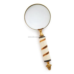 Handmade <b>Magnifying</b> Glass With Mother Of pearl Handle Magnifier with Wooden Handle Metal Magnifing - Product Image 5