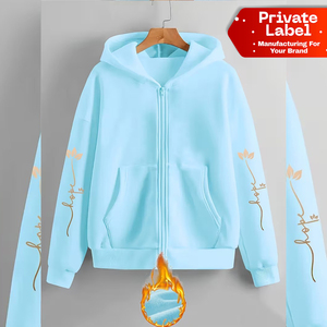 เสื้อสเวตเชิ้ตครอปผู้หญิง สกรีนโลโก้ได้ตามต้องการ แบบซิป - Product Image 1