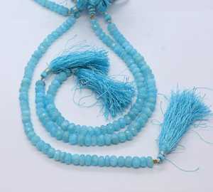 Cuentas facetadas de topacio azul cielo AAA de 7-7.5 mm, cuentas facetadas de topacio azul, cuentas facetadas de topacio azul cielo natural recubiertas - Product Image 5