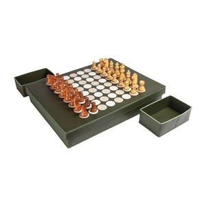 Wholesale Customized Large Capacity Storage 2 in 1 Chess Box and Backgammon Premium Quality Leather Luxury Box Set - Product Image 5