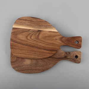 Tabla de cortar de madera de acacia con asa, tabla de cortar carne de madera duradera, tabla de quesos de madera grabada con logotipo. - Product Image 2