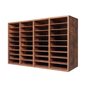 36 Compartment Literature <b>Organizer</b> with Removable Shelves Particle Board Office Mailbox Sorter for Home Office Use <b>File</b> Trays - Product Image 1