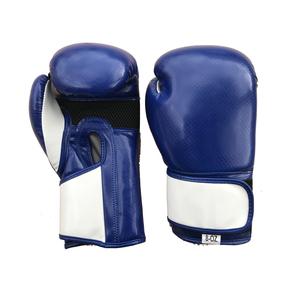 Blue PU Leather Boxing Training Gloves 8-Oz <b>Velcro</b> Closure for Adults - Product Image 3