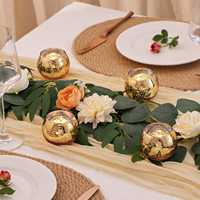 Bocal à bougie en verre décoratif en forme de bol, couleur or, vide, pour décoration intérieure, utilisation sur table, table à manger, mariage, fête, événement festif
