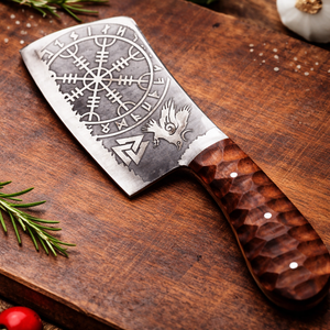 Cuchillo de Carnicero Mini Cleaver Hecho a Mano por SAZ ENTERPRISES, Hoja Fija, Forjado a Mano en Acero, Mango de Madera, Extra Afilado - Product Image 5