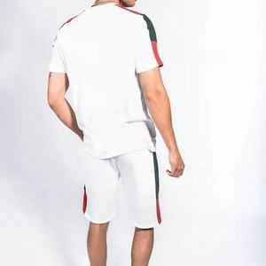 Conjunto de Camiseta y Pantalones Cortos Transpirables de Alta Calidad, Venta al Por Mayor, Logotipo Personalizado, 2 Piezas, Cuello Redondo, Manga Corta, Color Blanco, Cómodo - Product Image 4