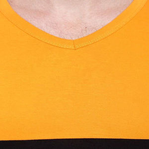 T-shirt pour homme de couleur orange avec ligne de couleur rouge foncé pour l'été 2023 T-shirt épais uni de haute qualité en coton 100% taille USA - Product Image 6