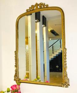 Traditional Brass <b>Arch</b> Wall Mirror Decorative <b>Framed</b> Design for Living Room Bedroom - Product Image 5